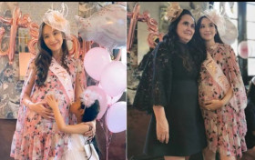 吴佩慈手抱第四胎女儿首度曝光 正在坐月子的她已恢复产前状态