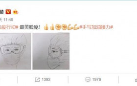 黄渤手绘医护人员画像赞其“最美脸庞” 为前线英雄加油