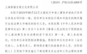 王思聪被限制消费 生活中所有高消费行为都被限制了